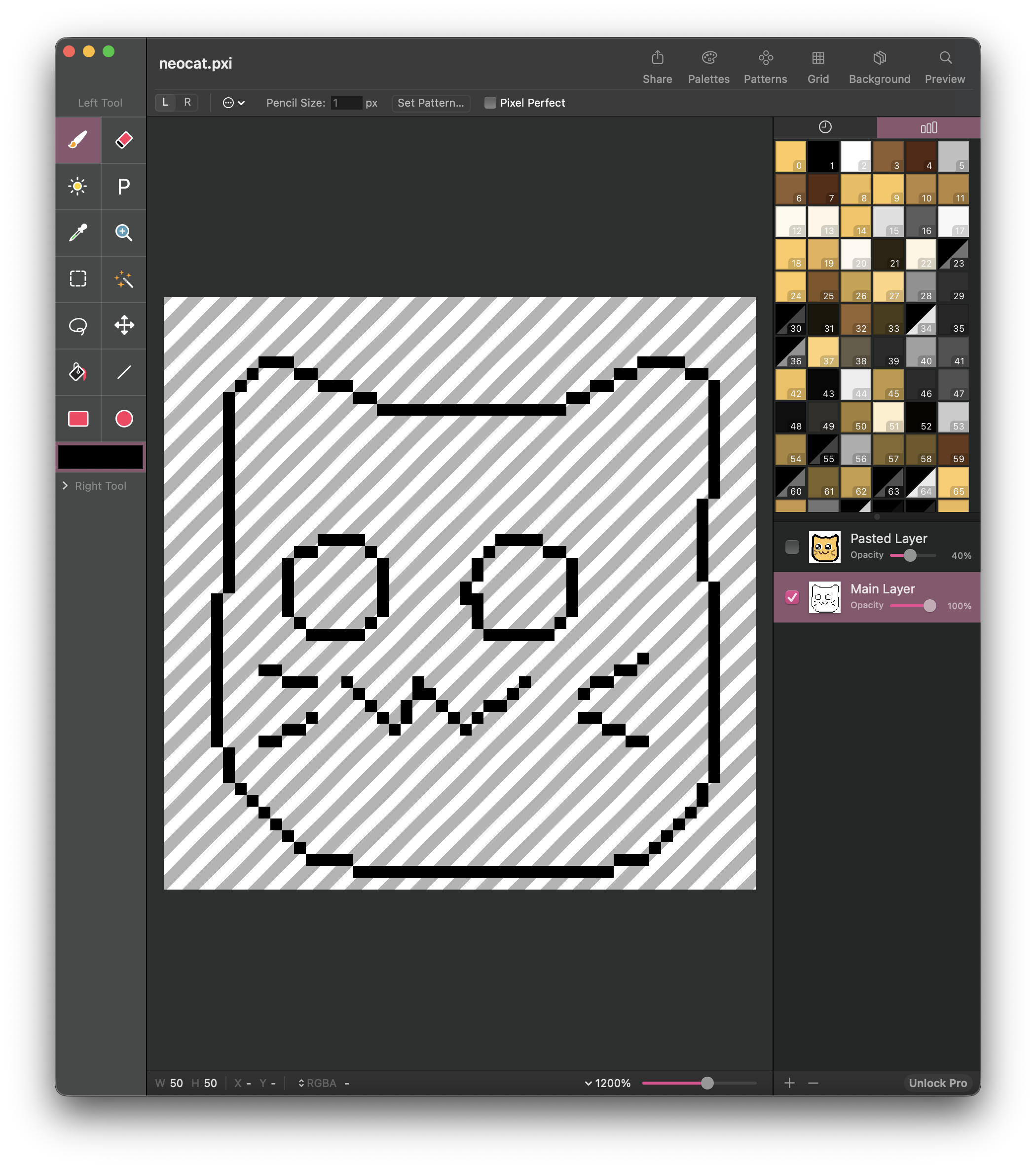 Neocat drawn using pixen