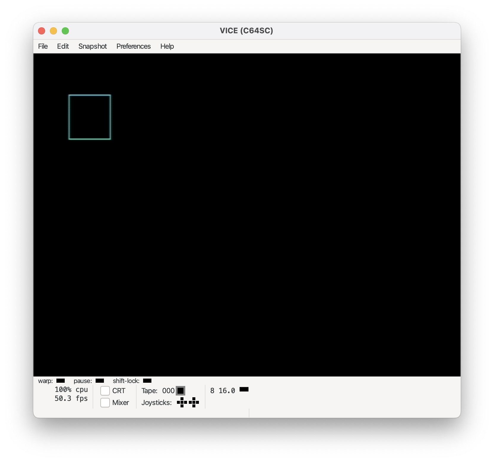Square at the 0,0 base coordinates